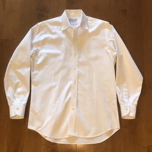 Ledbury White Fine Twill Mid-Spread Dress Shirt